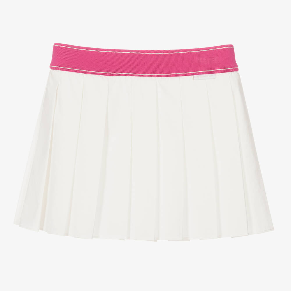 Girls White Pleated Skirt