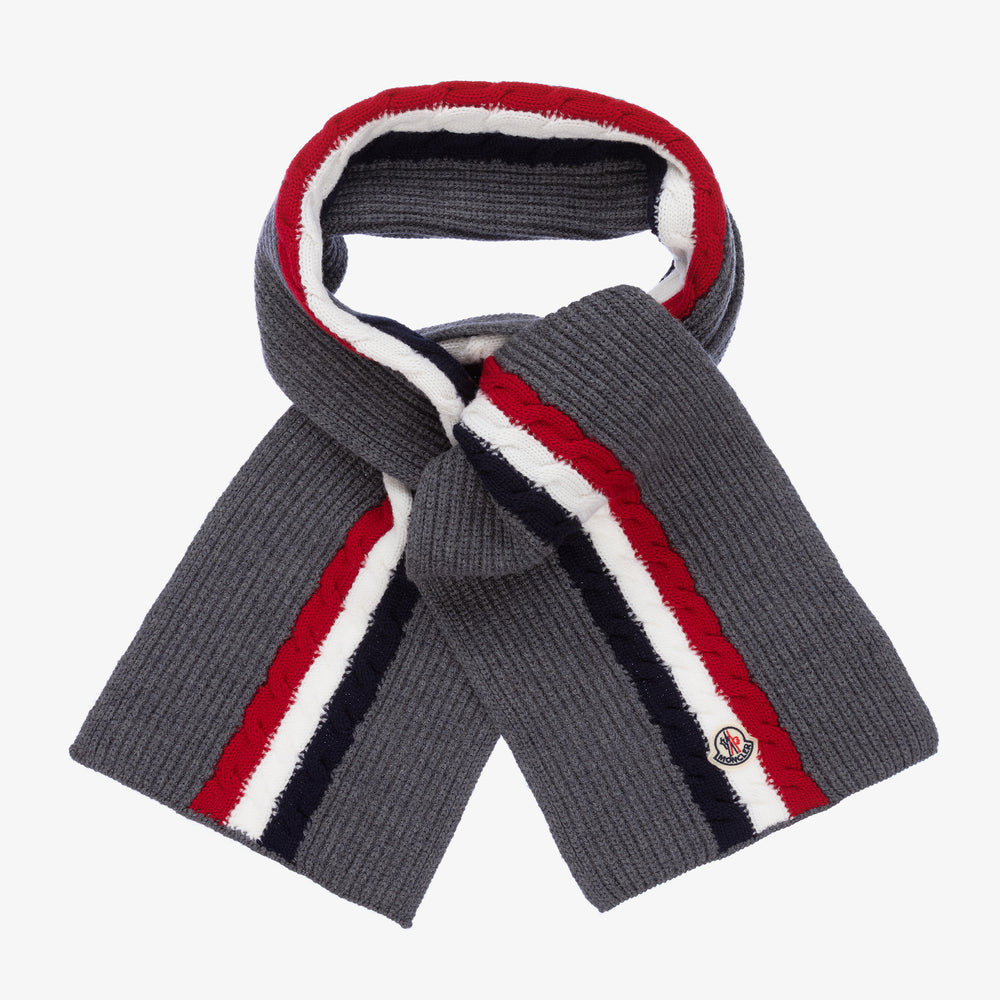 Boys Grey Wool Scarf