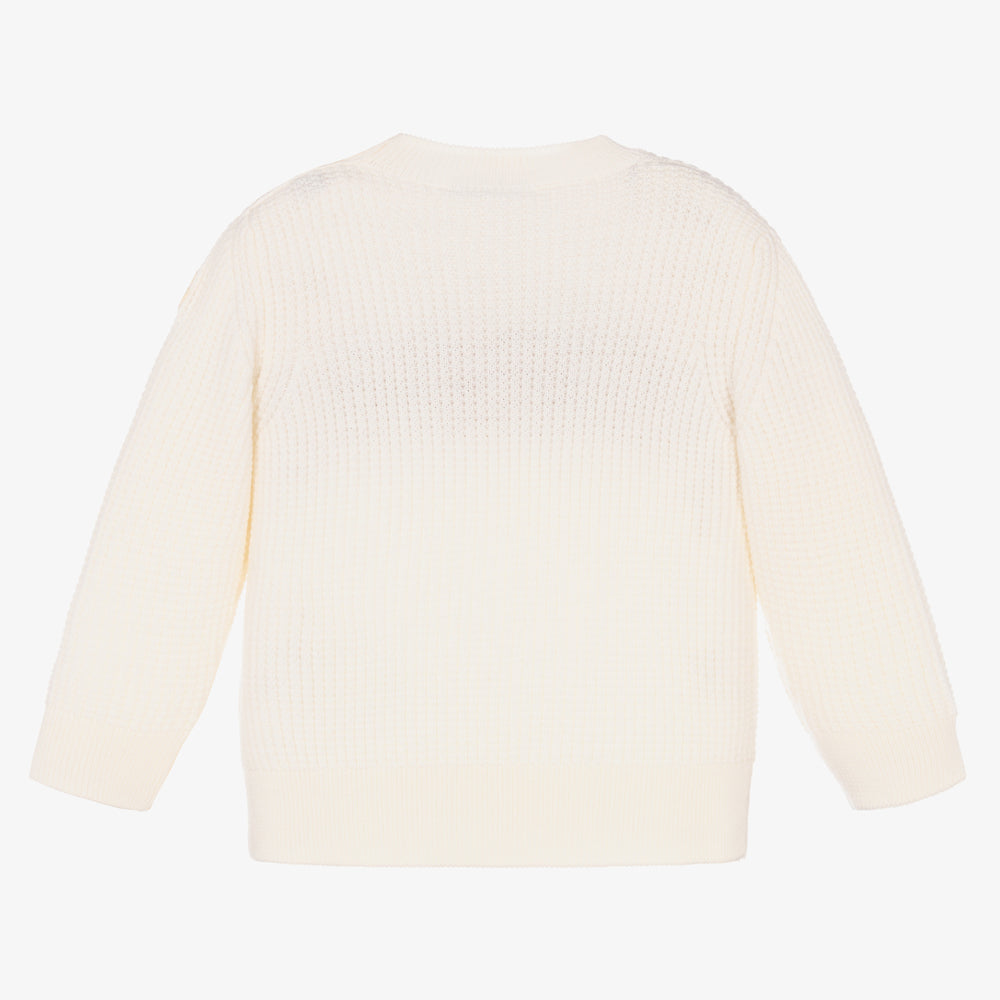 Baby Boys White Logo Wool Sweater