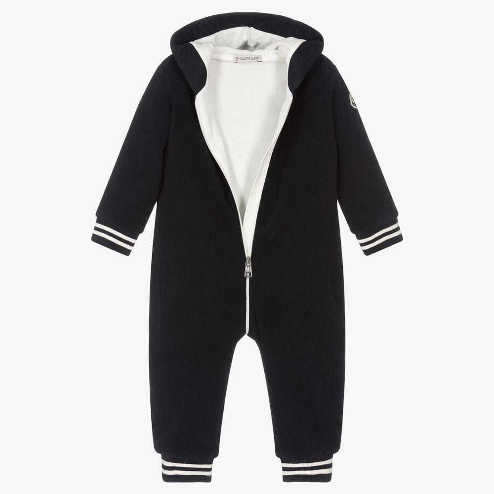 Baby Boys Dark Blue Logo Babysuit