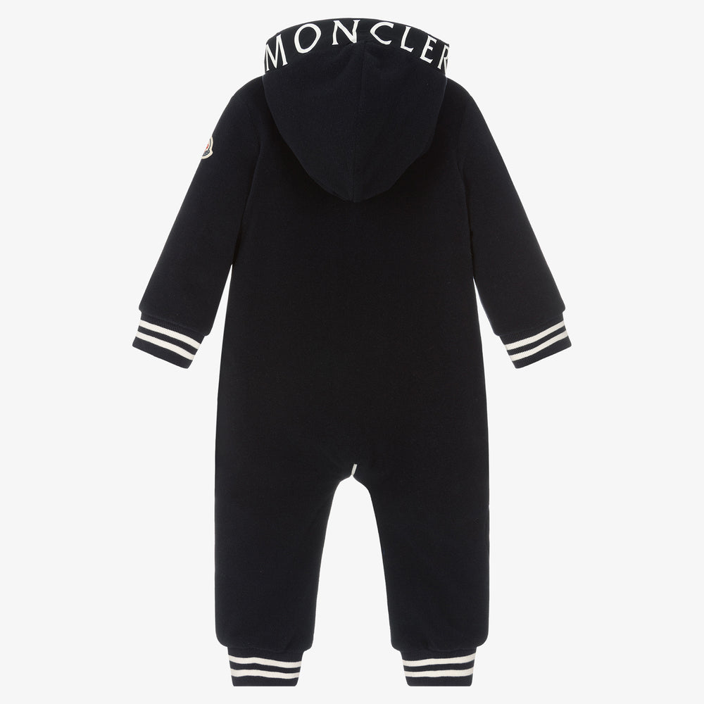 Baby Boys Dark Blue Logo Babysuit