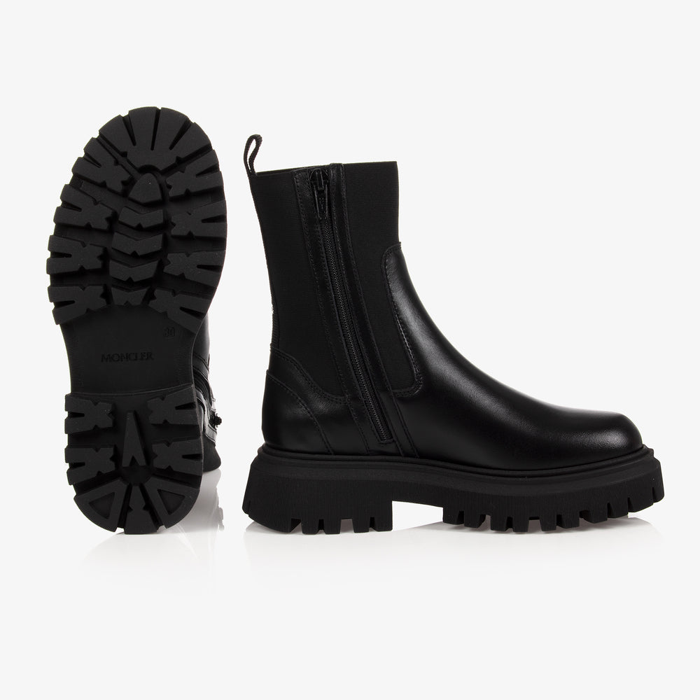 Boys & Girls Black Logo Boots