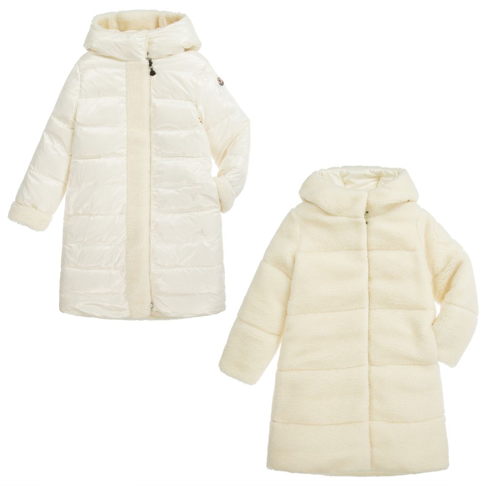 Girls White Bagaud Padded Down Long Coat