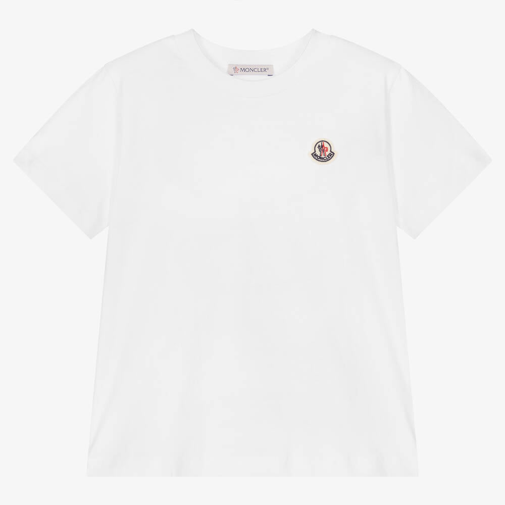 Boys & Girls White Logo Cotton T-Shirt