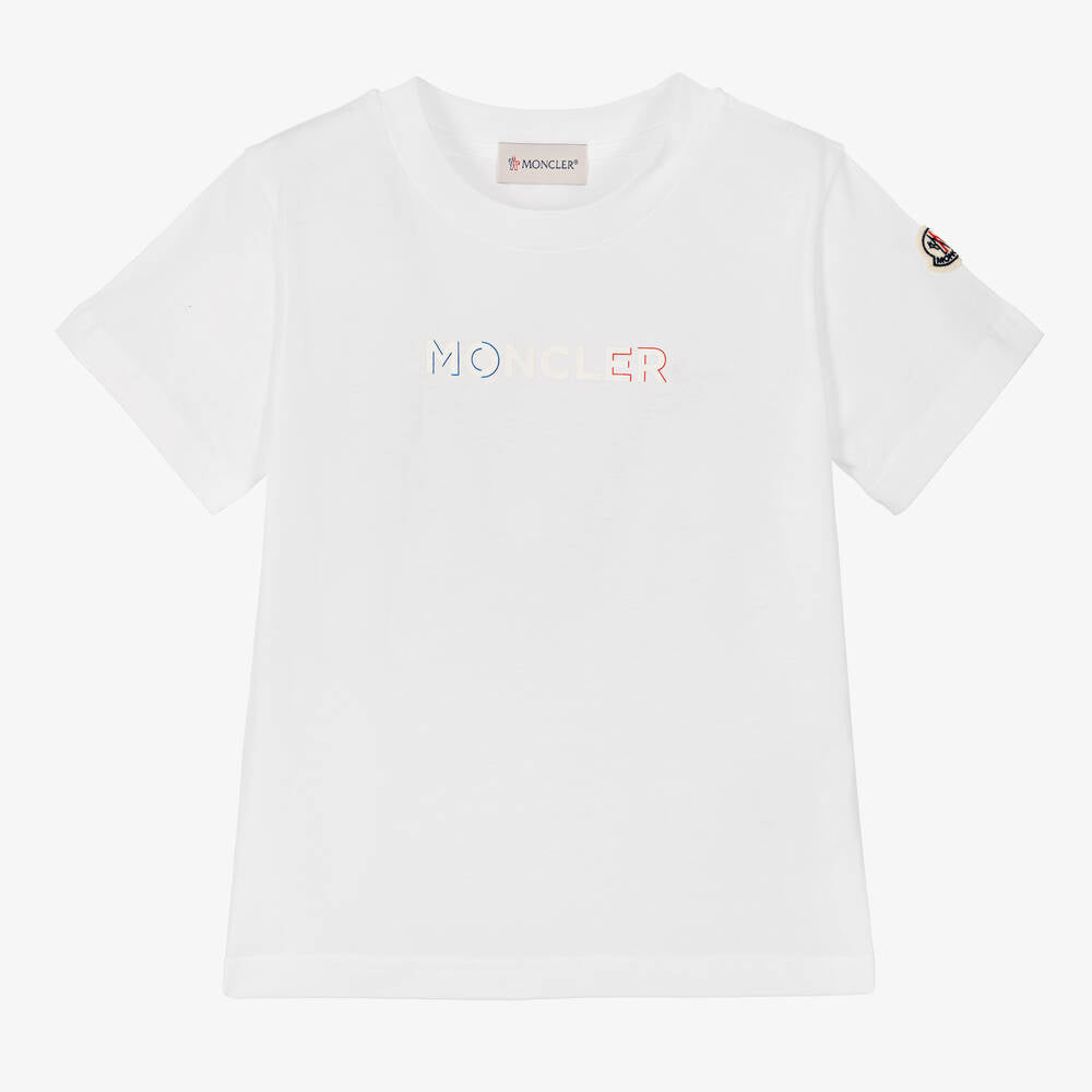 Boys & Girls White Logo Cotton T-Shirt