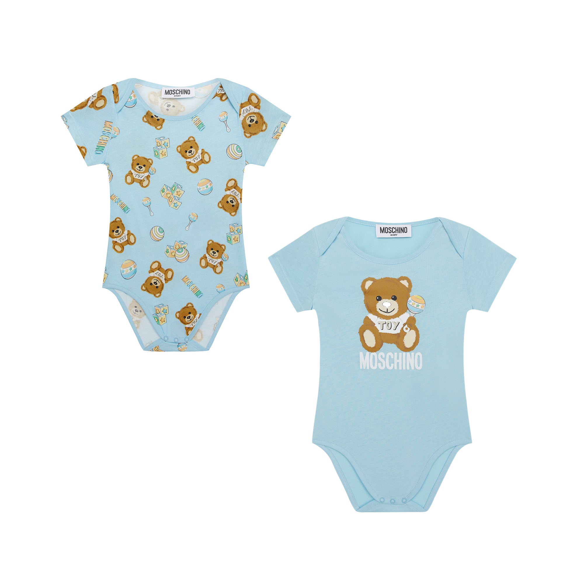 Baby Boys Blue Cotton Babysuit Set