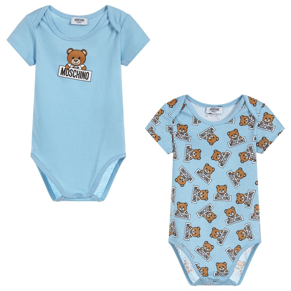 Baby Boys Light Blue Cotton Babysuit Sets