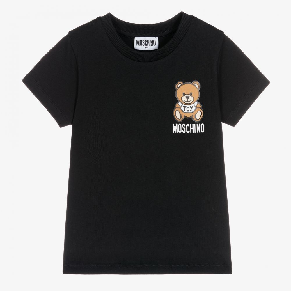 Boys & Girls Black Bear Cotton T-Shirt