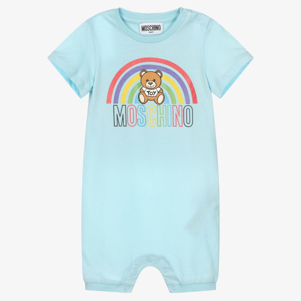 Baby Boys & Girls Blue Cotton Babysuit