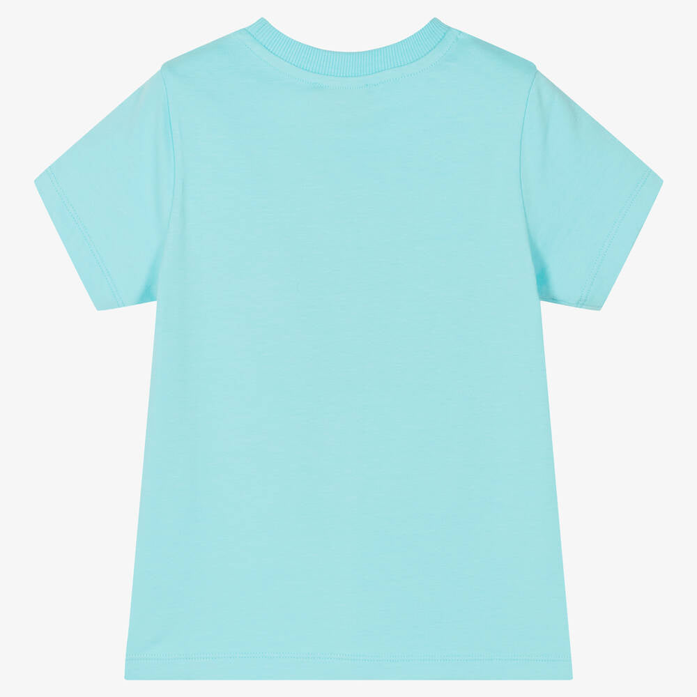 Boys & Girls Blue Logo Cotton T-Shirt
