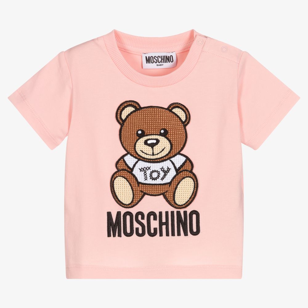 Baby Boy & Girls Pink Cotton T-Shirts