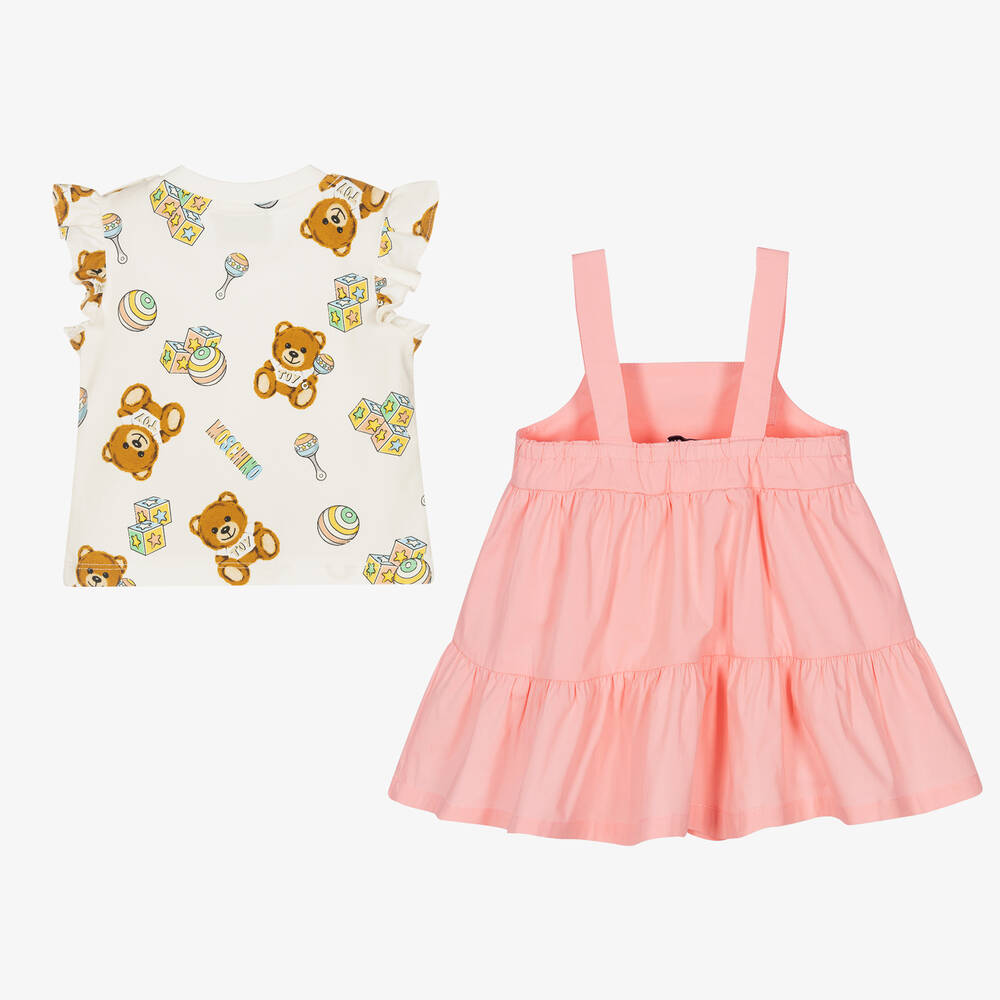 Baby Girls Pink Cotton Dress Set
