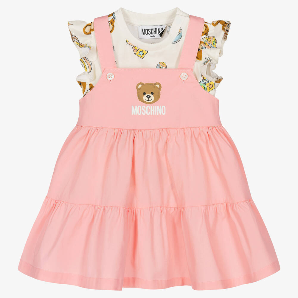 Baby Girls Pink Cotton Dress Set