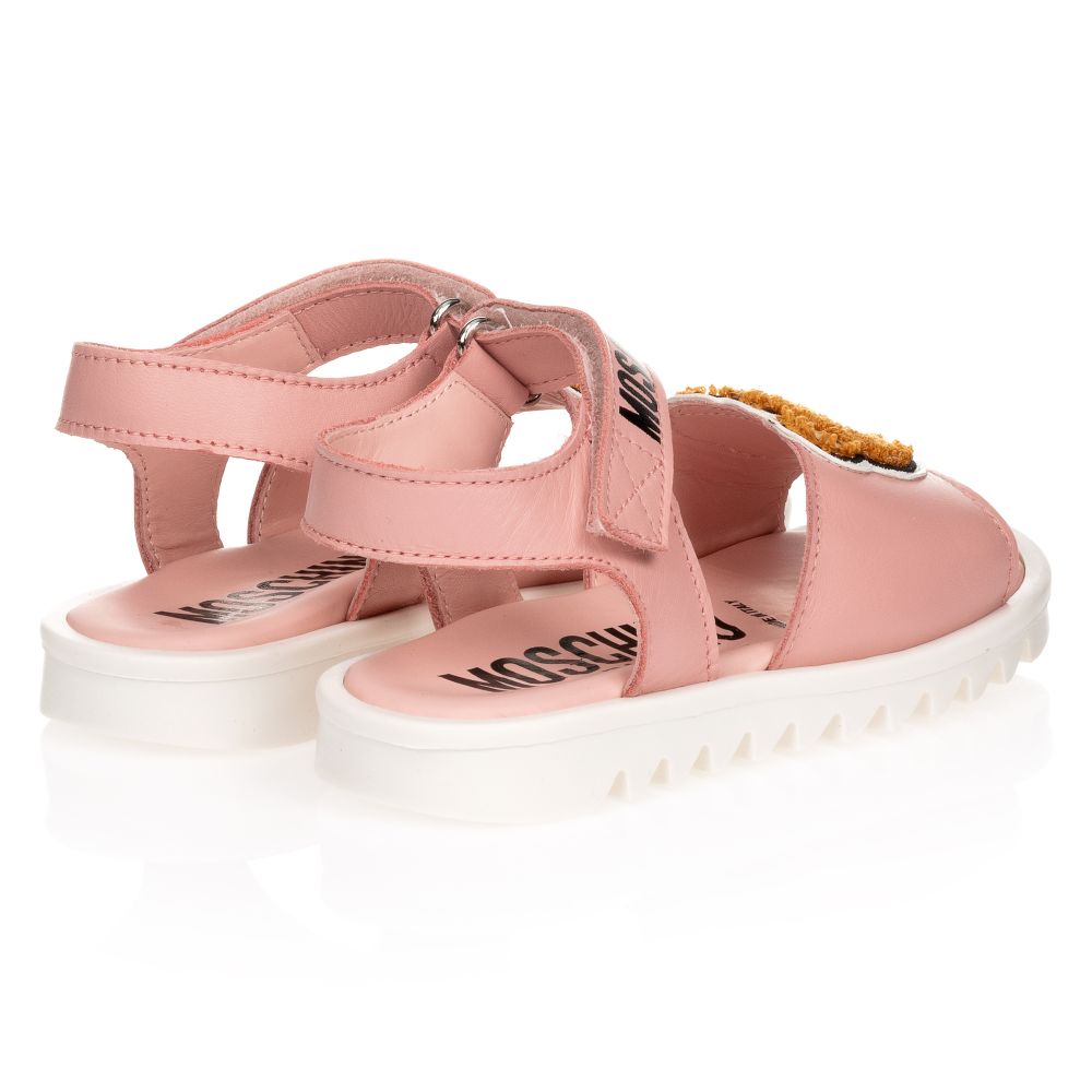 Baby Girls Pink Patch Teddy Sandals