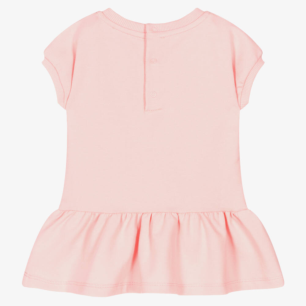 Baby Girls Pink Printed Cotton Dress