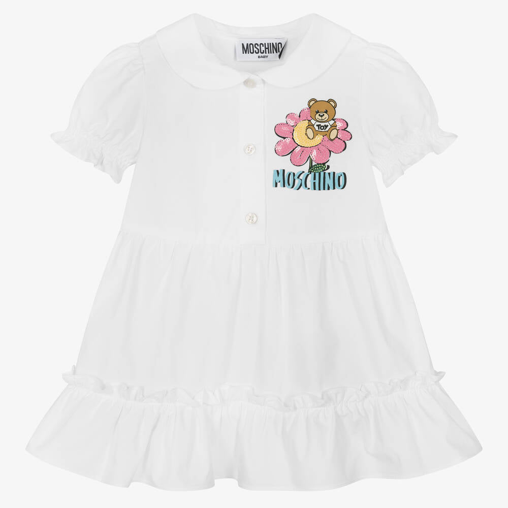 Baby Girls White Cotton Dress