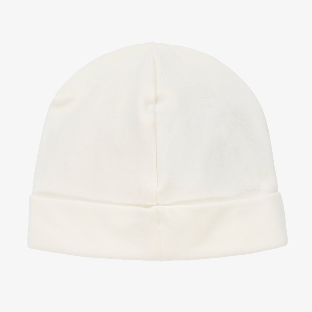 Baby Girls White Logo Cotton Hat