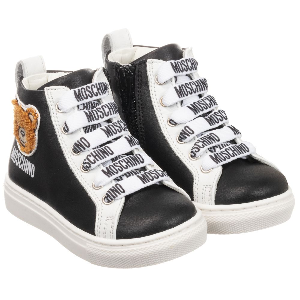 Boys Black Logo Sneakers