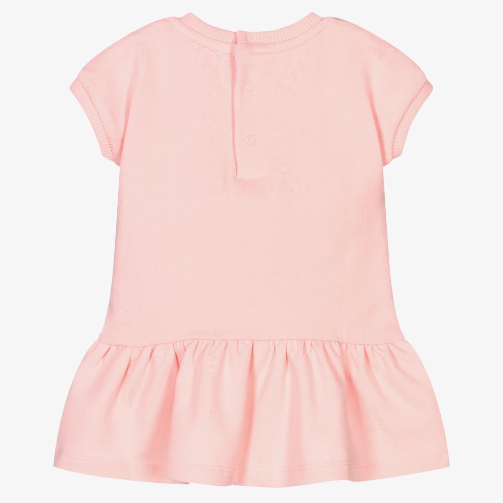 Baby Girls Pink Teddy Cotton Dress