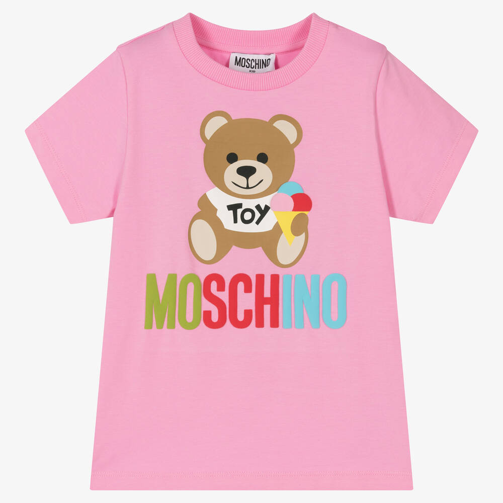 Boys & Girls Pink Logo Cotton T-Shirt
