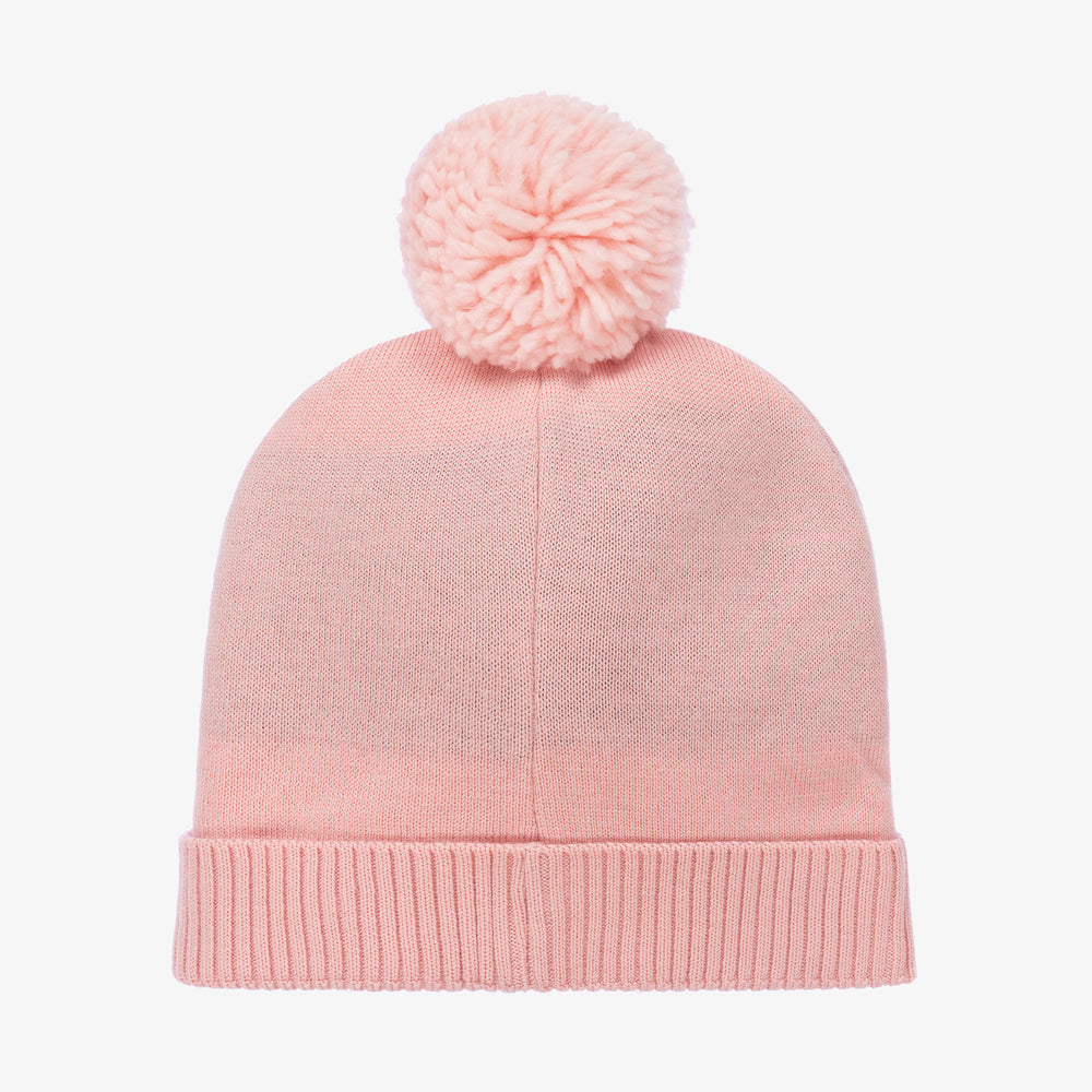 Boys & Girls Pink Logo Pom-Pom Hat