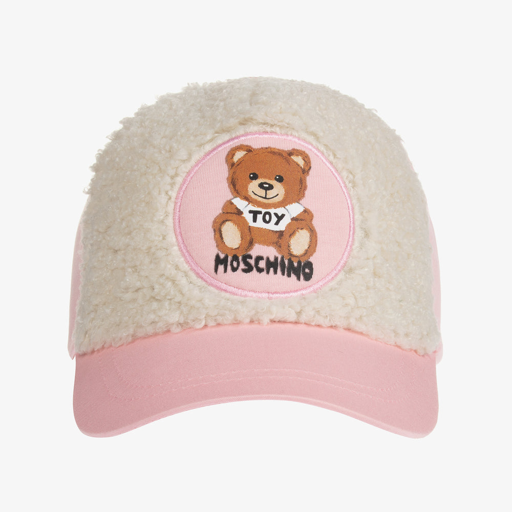 Girls Pink Teddy Bear Logo Cap