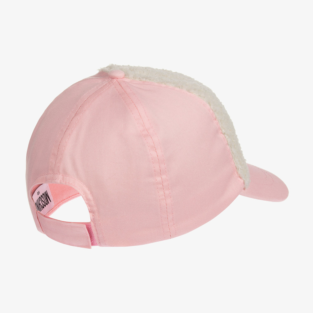 Girls Pink Teddy Bear Logo Cap