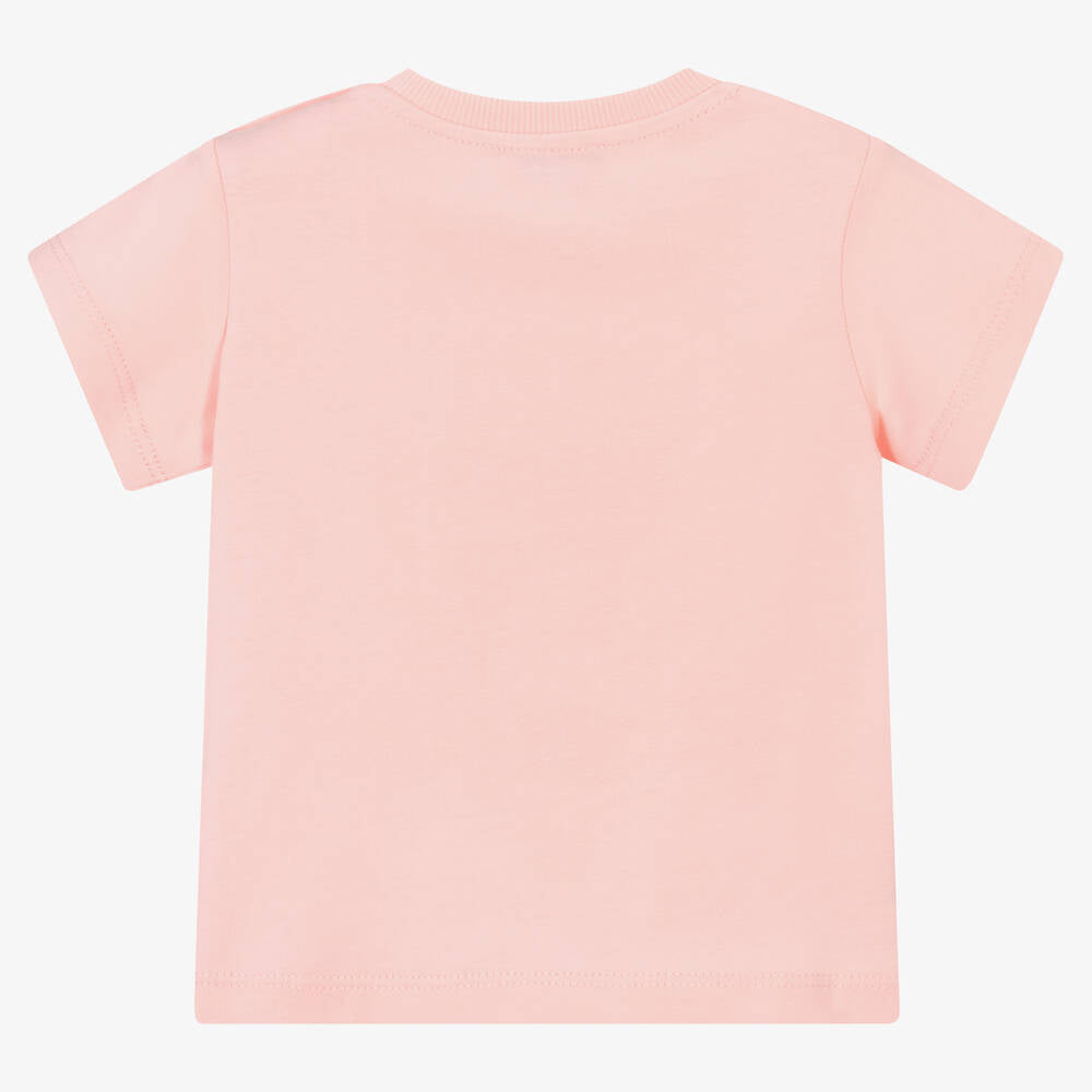 Baby Boys & Girls Pink Logo Cotton T-Shirt