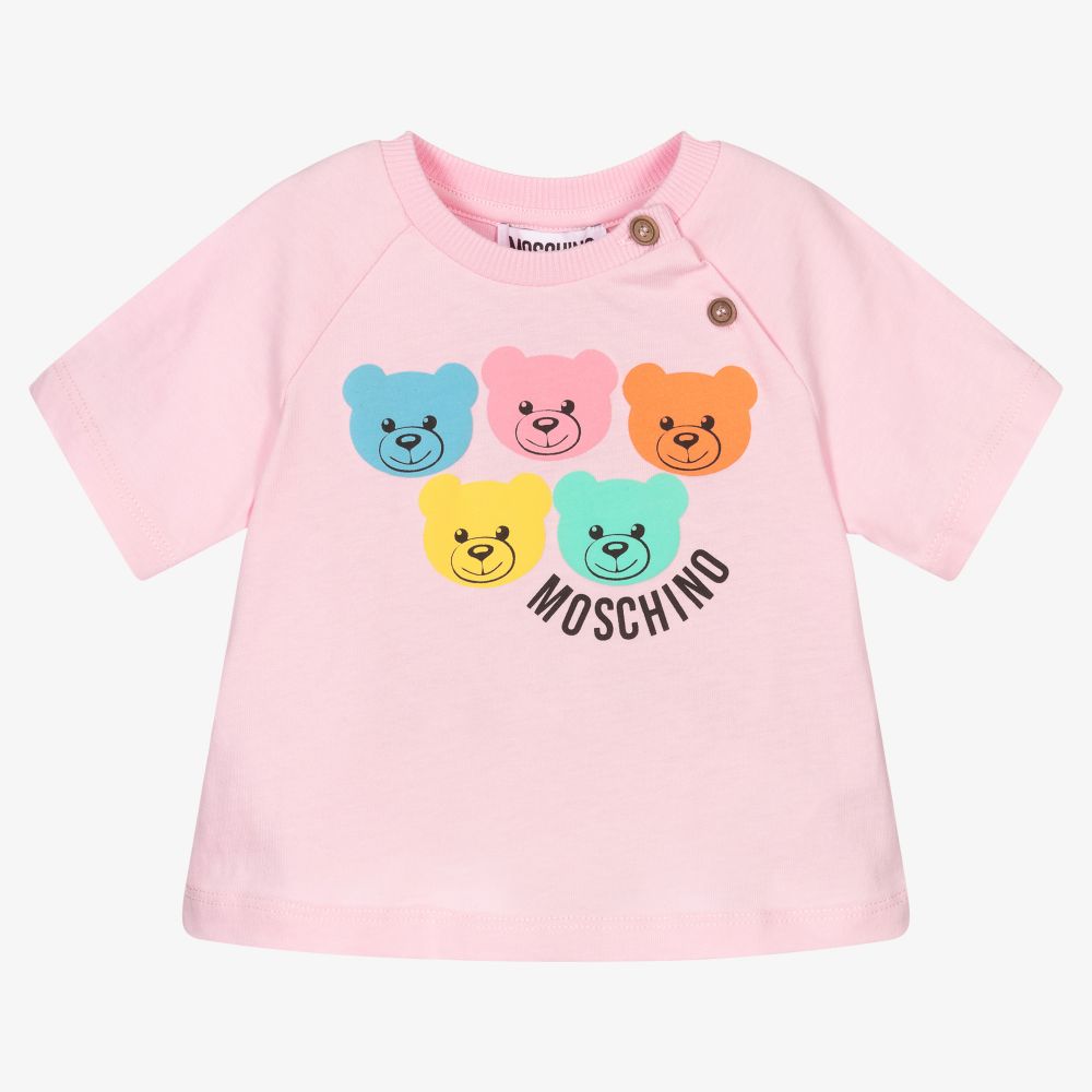 Baby Boys & Girls Pink Cotton T-Shirts