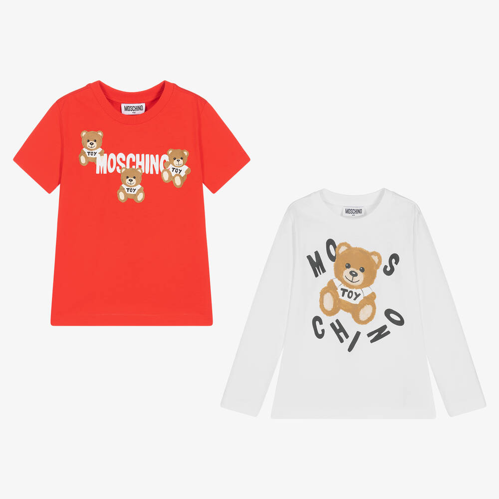 Boys & Girls Red Cotton T-Shirt Set