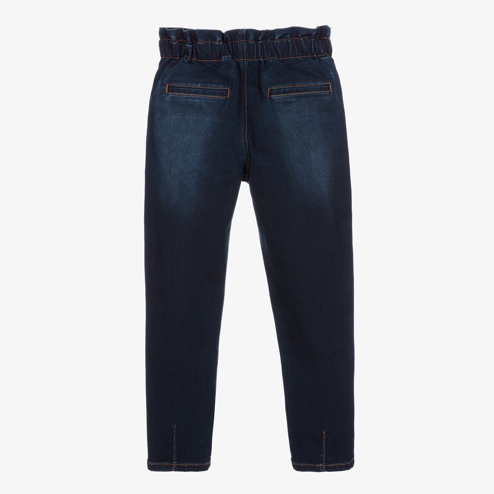 Girls Navy Denim Trousers