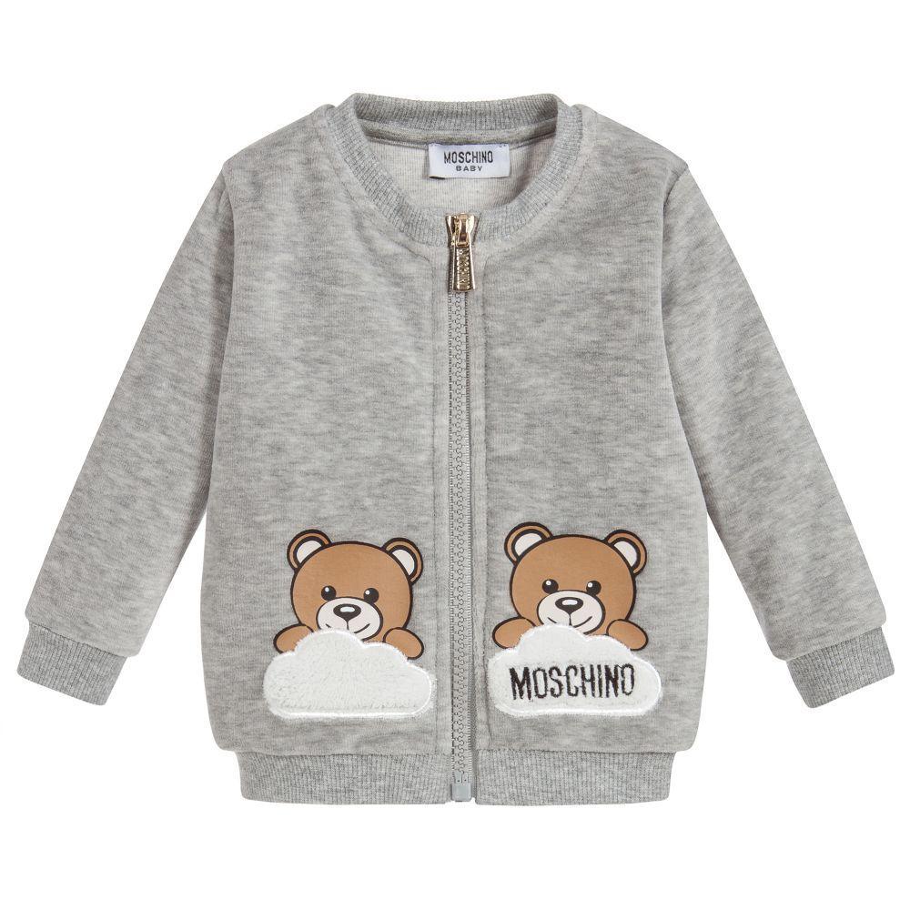 Baby Boys Melange Grey Zip-ped Sweatshirt