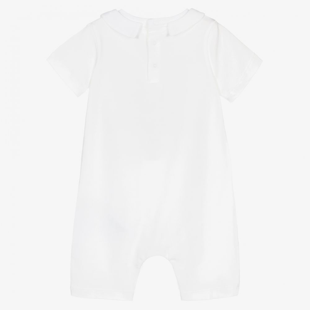 Baby Boys & Girls White Cotton Babysuit