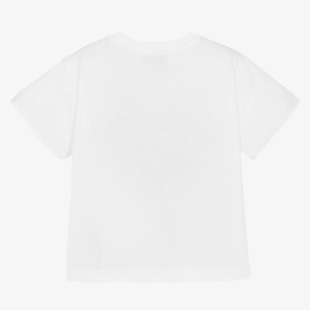 Boys & Girls White Toy Cotton T-Shirt