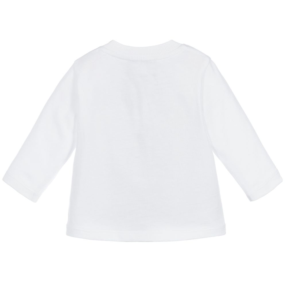 Baby Boys & Girls Optical White Print Long Sleeves T-Shirt