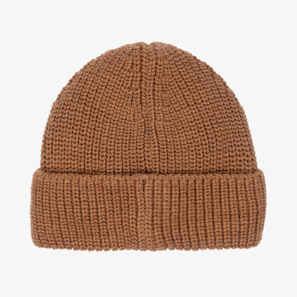 Boys & Girls Brown Wool Knit Hat