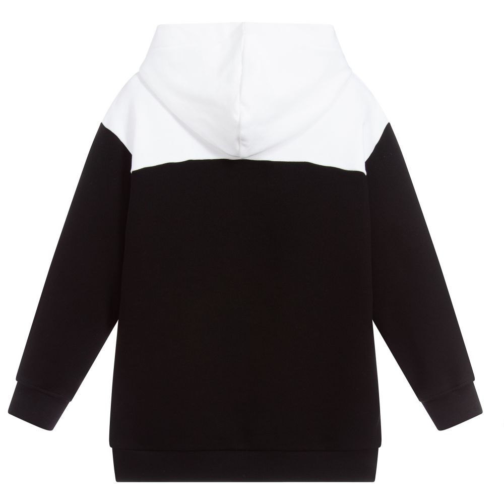 Girls Black Heart Cotton Hoodie