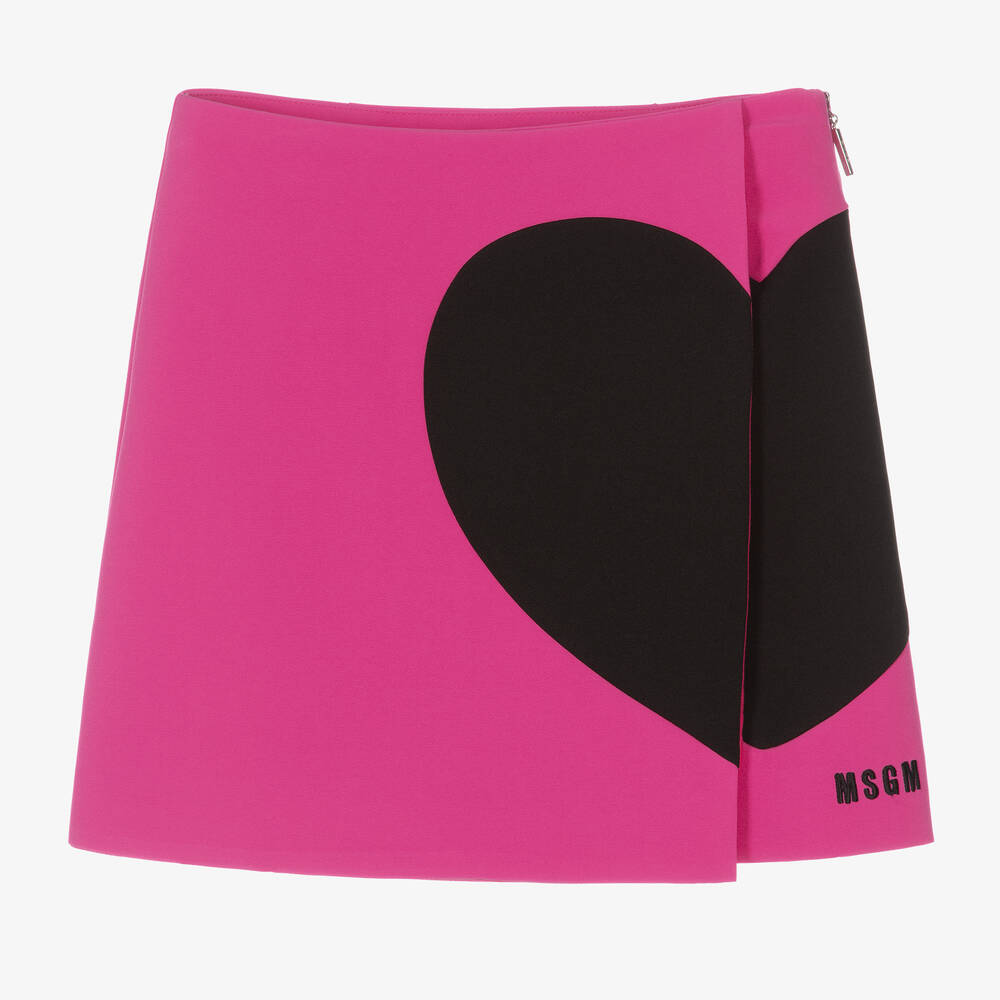Girls Pink Heart Skirt