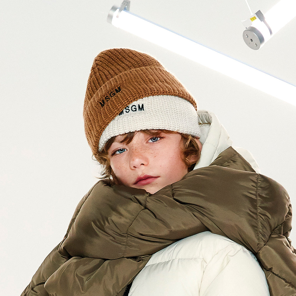 Boys & Girls White Wool Knit Hat