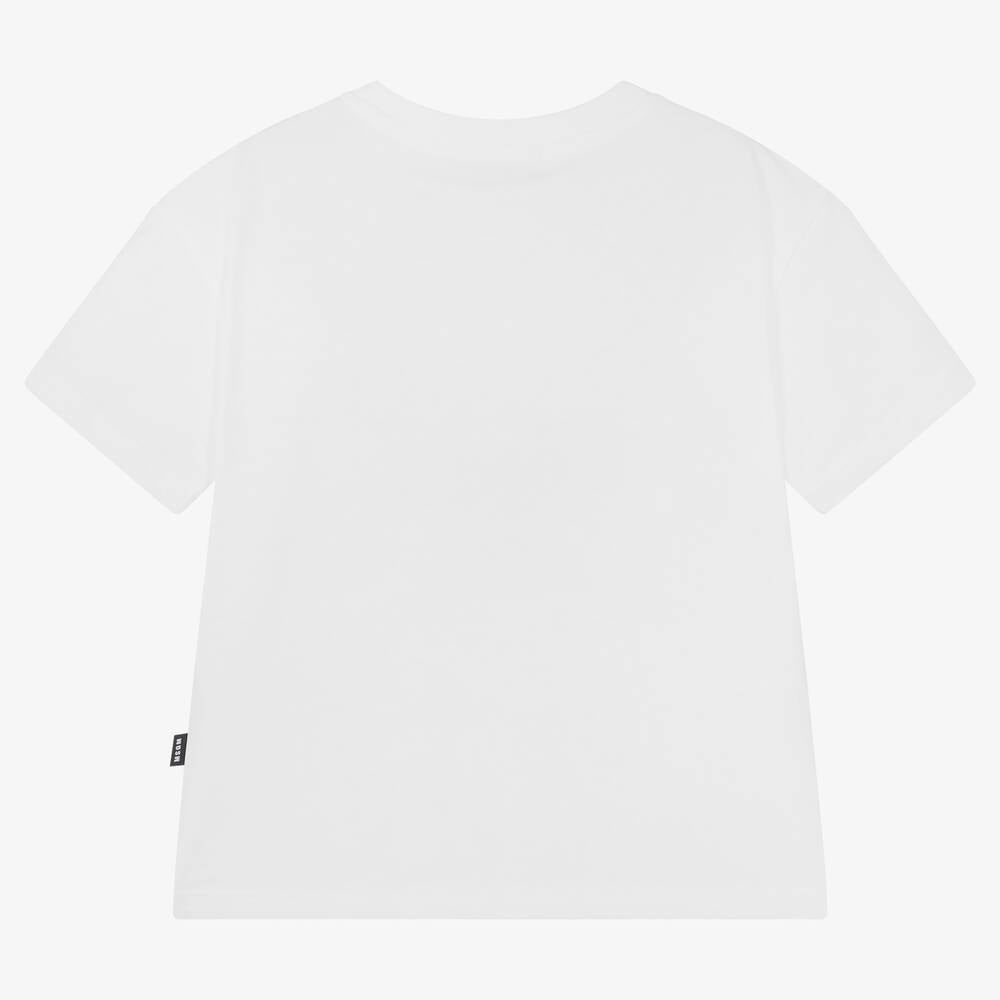 Boys & Girls White Logo Cotton T-Shirt