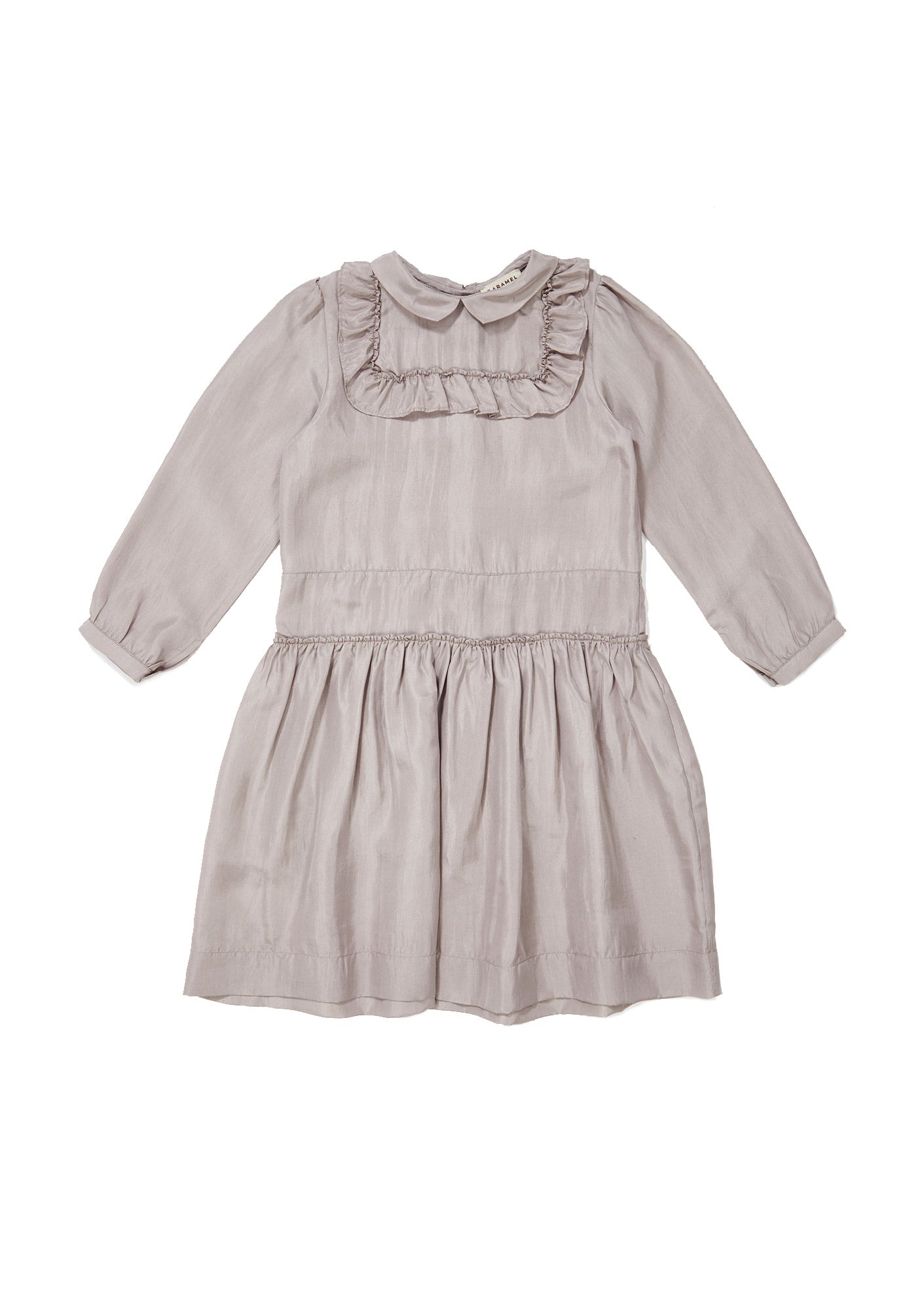 Girls Light Grey Waist Silk Dress