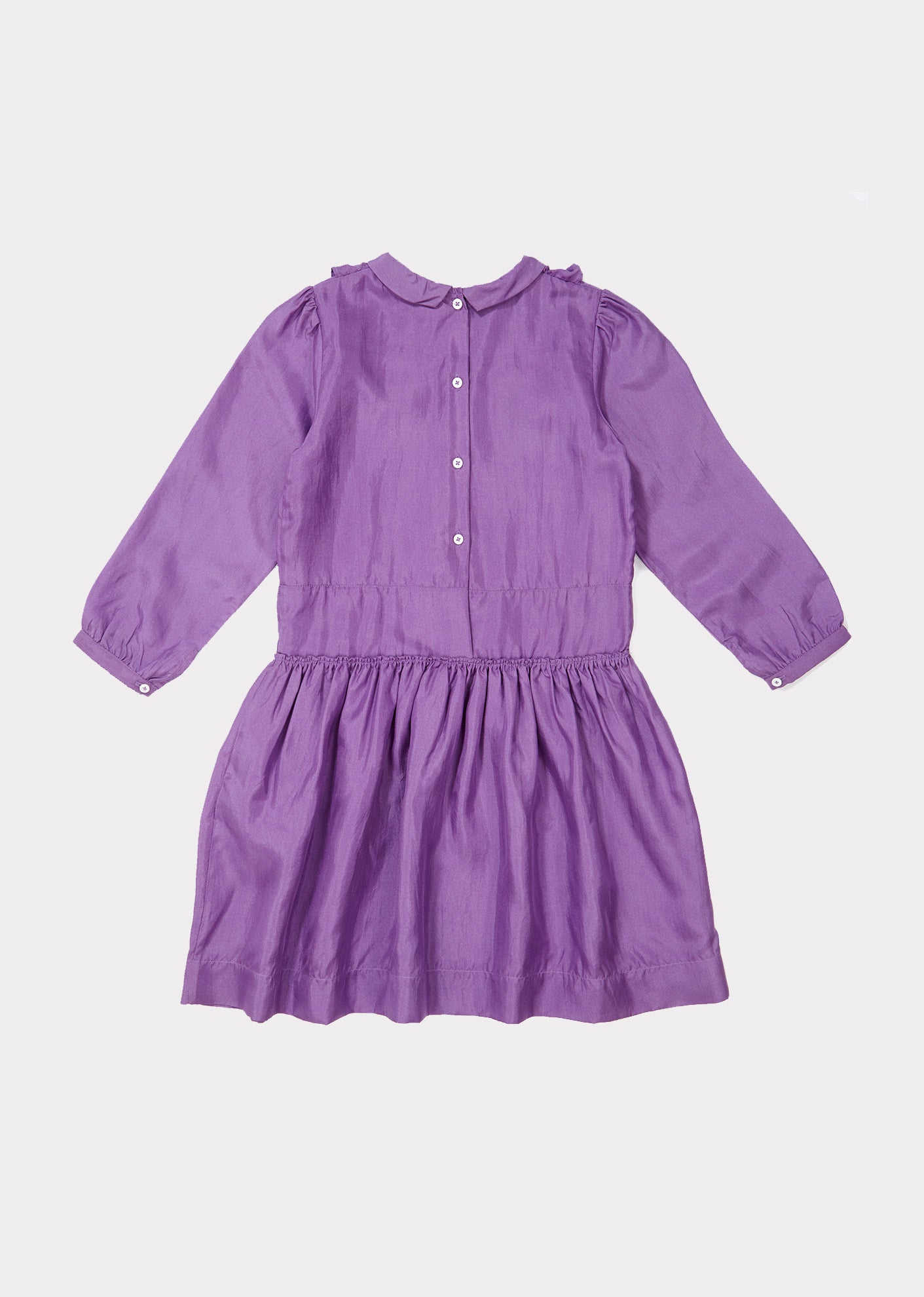 Girls Purple Waist Silk Dress