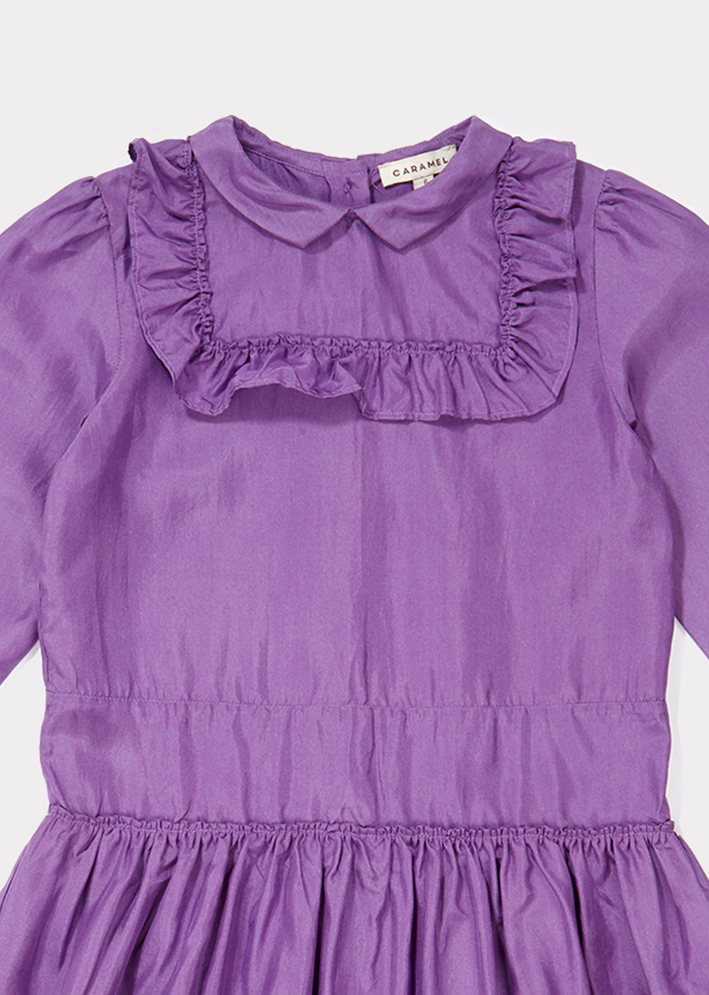 Girls Purple Waist Silk Dress