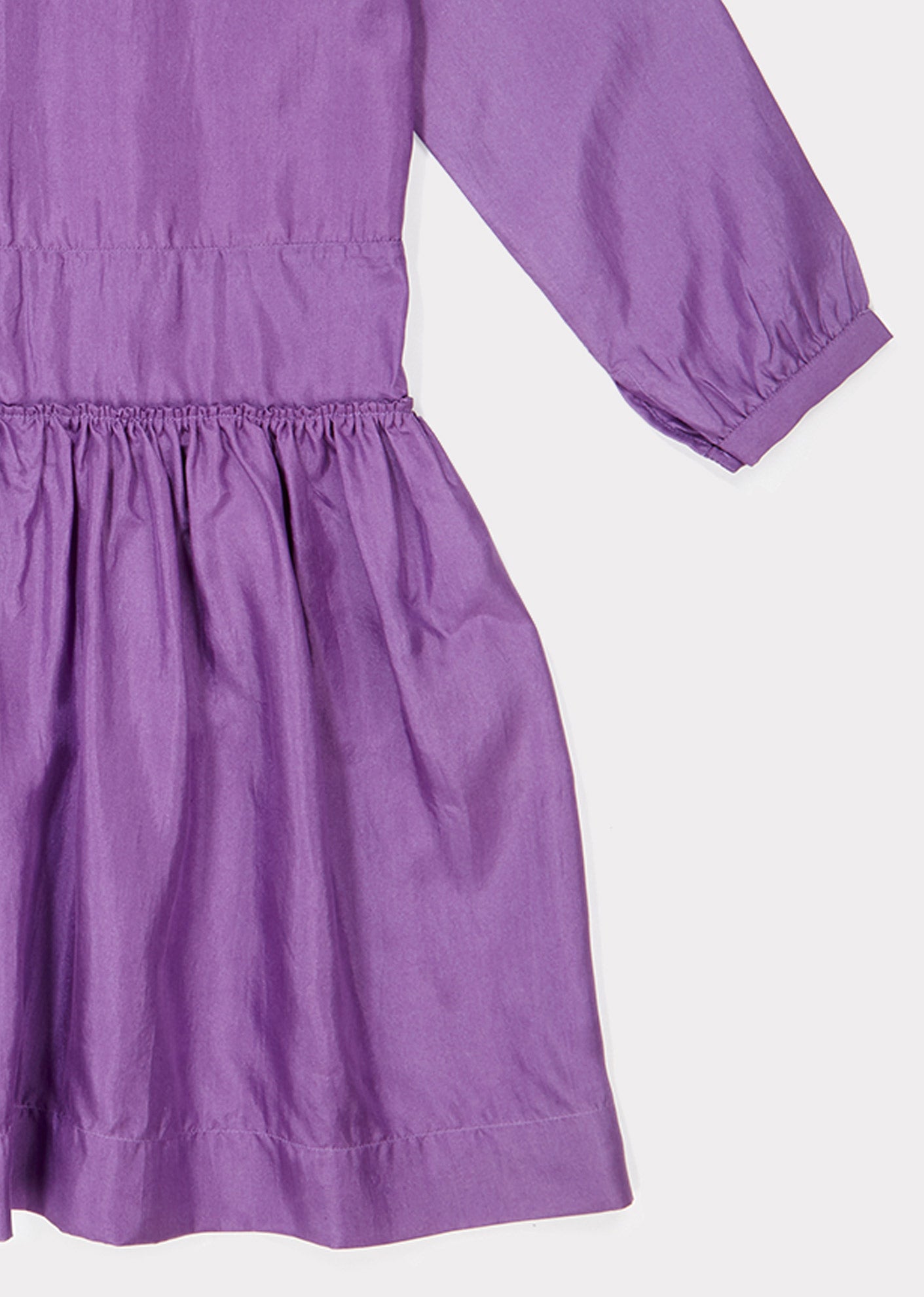 Girls Purple Waist Silk Dress