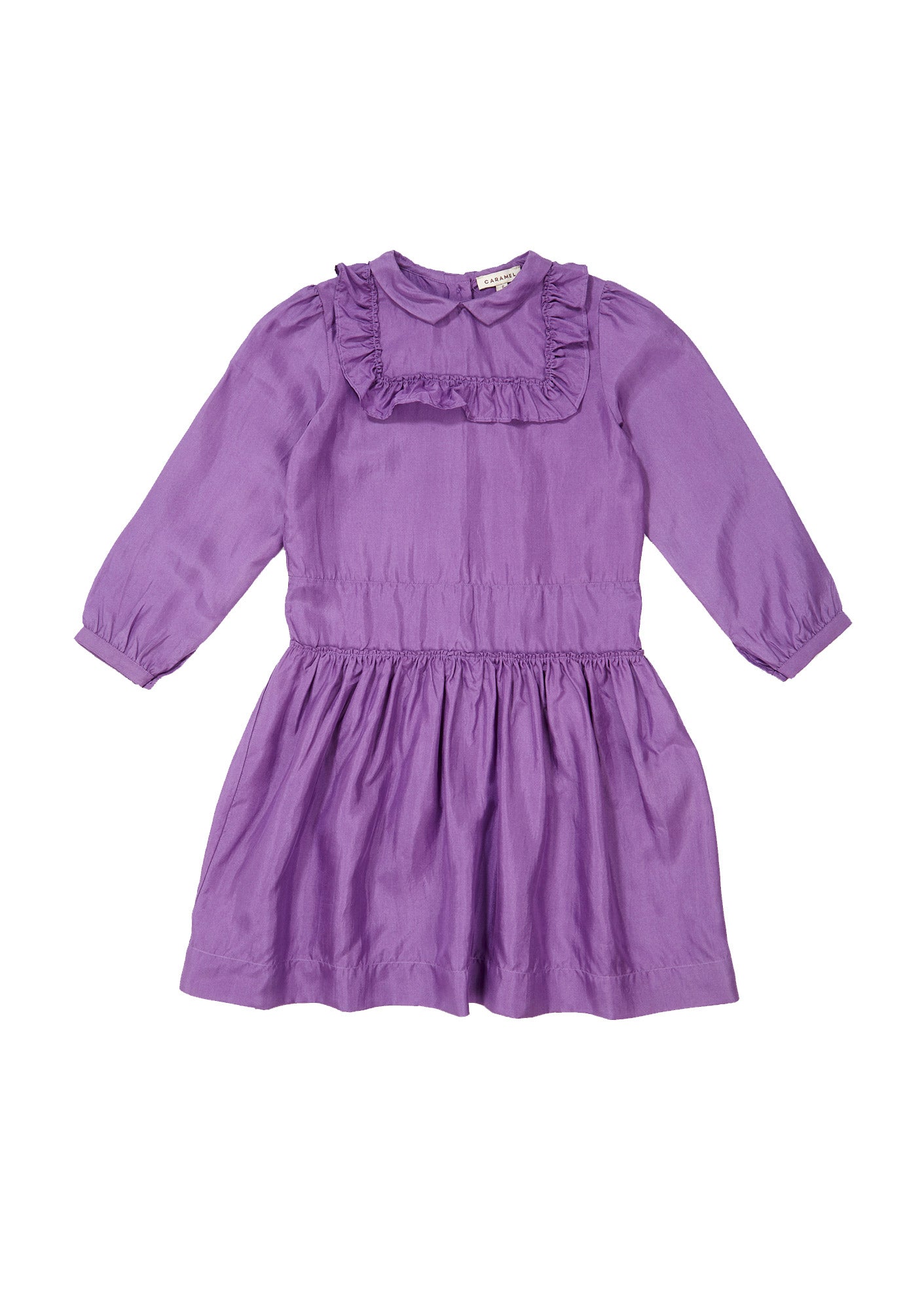 Girls Purple Waist Silk Dress