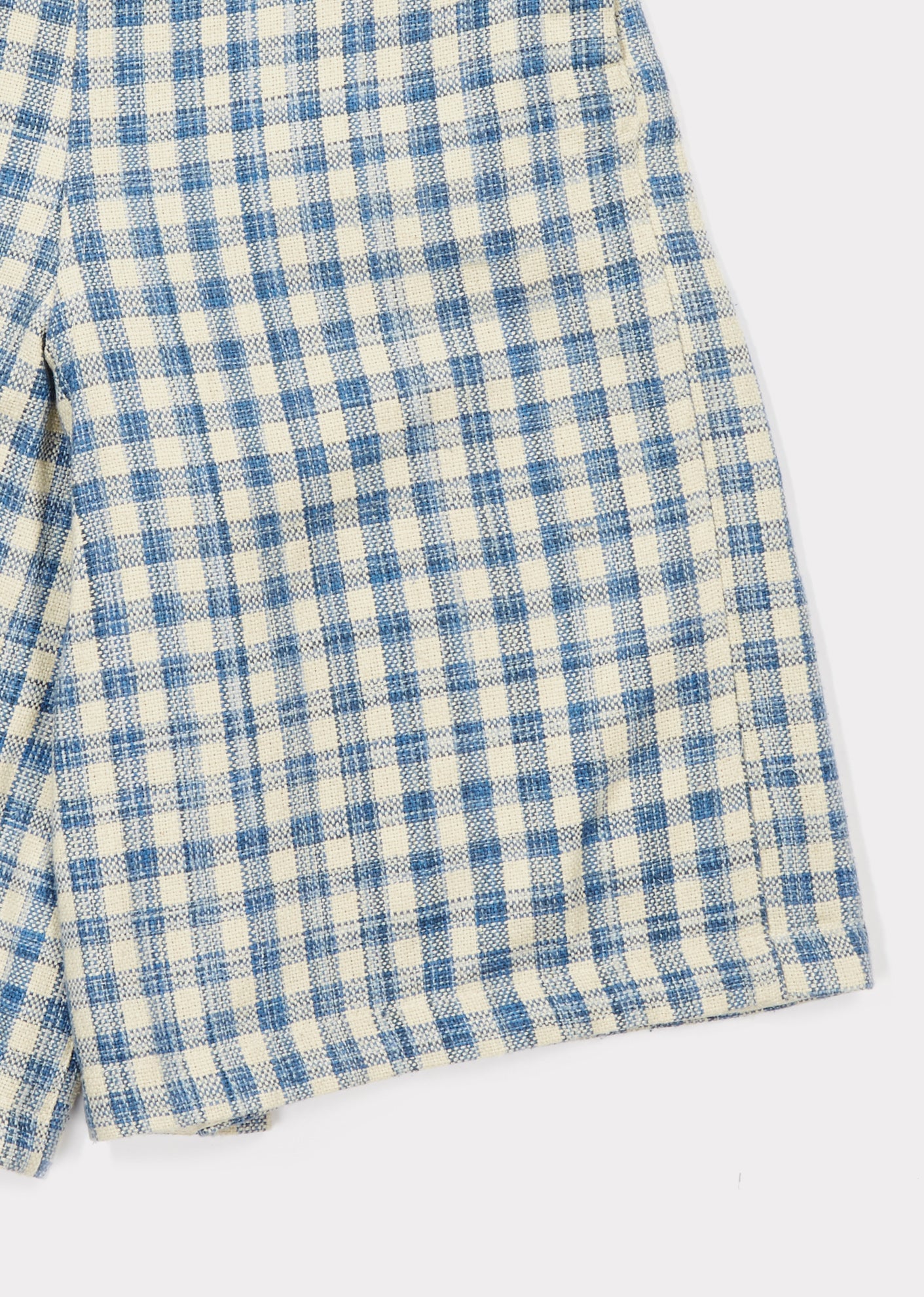 Girls Blue Check Silk Woven Trousers
