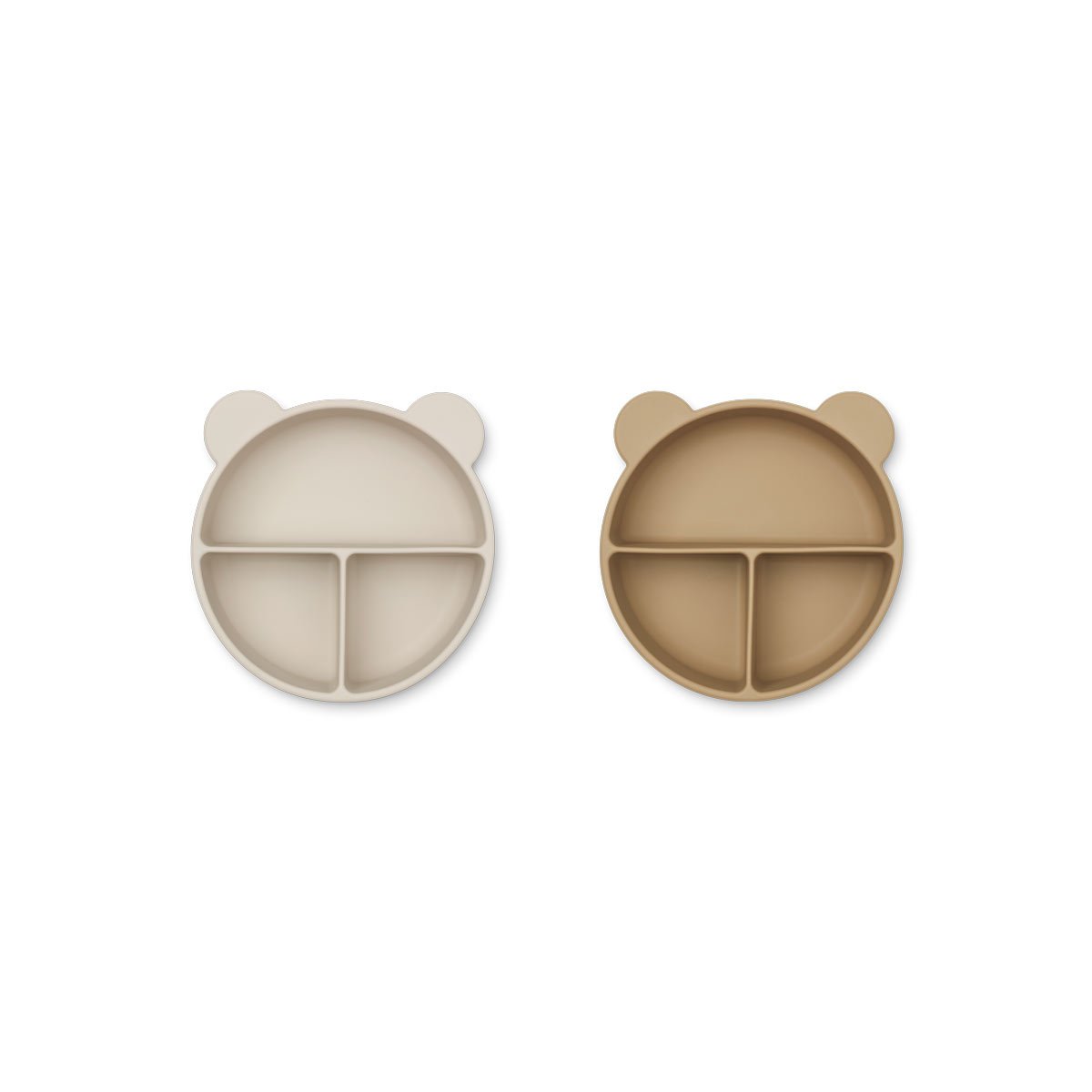 Boys & Girls Beige Bear Silicone  Plates(2 Pack)