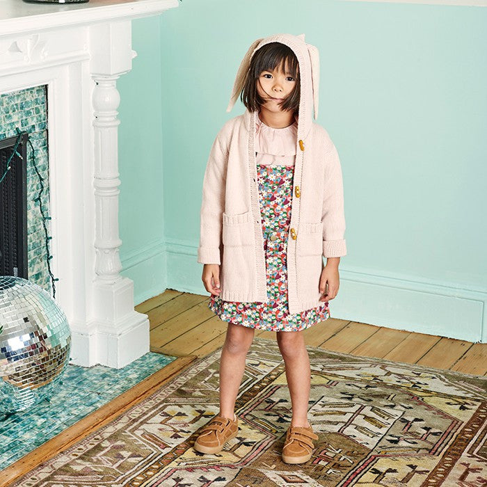 Girls Light Pink Bunny Toggle Sweater - CÉMAROSE | Children's Fashion Store - 2