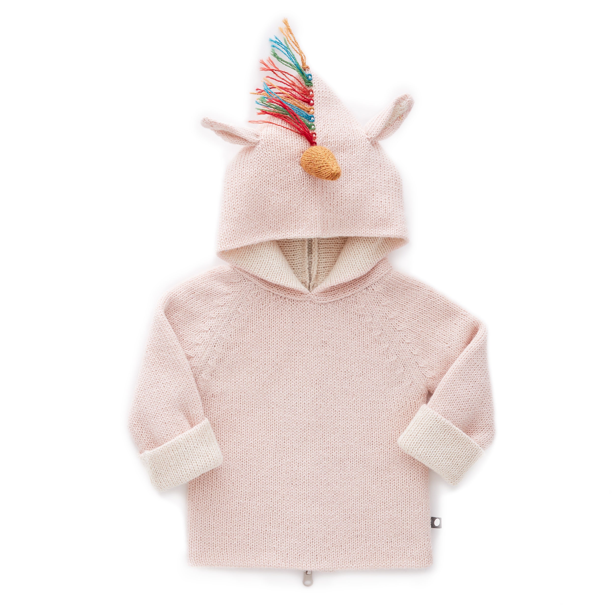 Baby Girls Rainbow Unicorn Baby Alpaca Hoodie