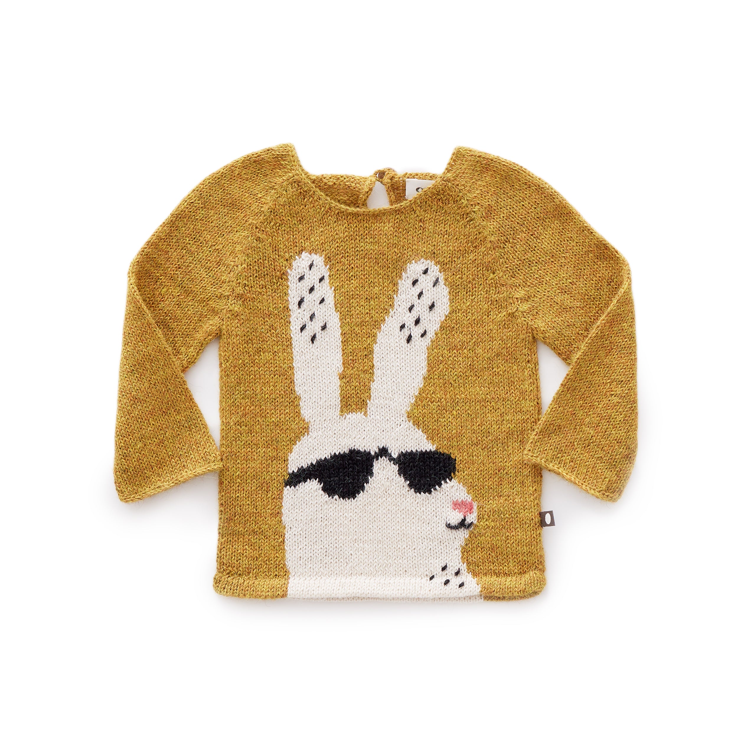 Boys & Girls Mustard & White Baby Alpaca Sweater